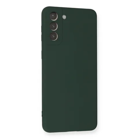 Samsung Galaxy S21 Plus Kılıf Nano İçi Kadife Silikon - Koyu Yeşil