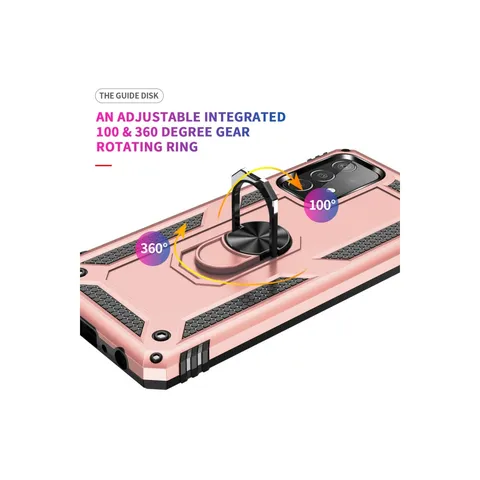 Samsung Galaxy A32 Kılıf Sofya Yüzüklü Silikon Kapak - Rose