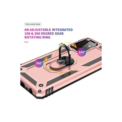 Samsung Galaxy A72 Kılıf Sofya Yüzüklü Silikon Kapak - Rose