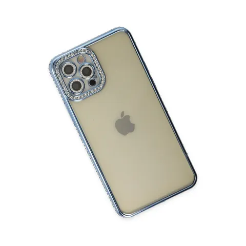 İphone 12 Pro Kılıf Joke Taşlı Silikon - Mavi