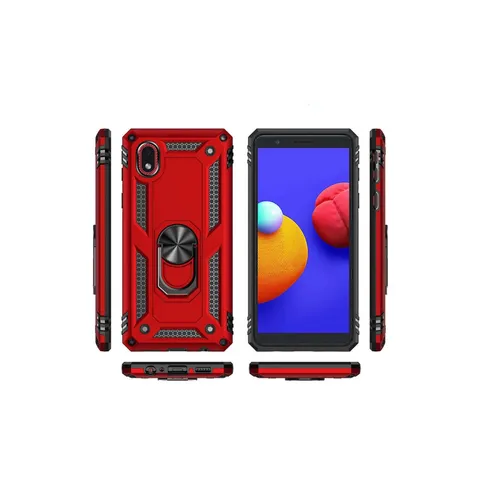 Samsung Galaxy A01 Core Kılıf Sofya Yüzüklü Silikon Kapak - Kırmızı