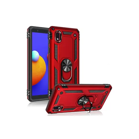 Samsung Galaxy A01 Core Kılıf Sofya Yüzüklü Silikon Kapak - Rose