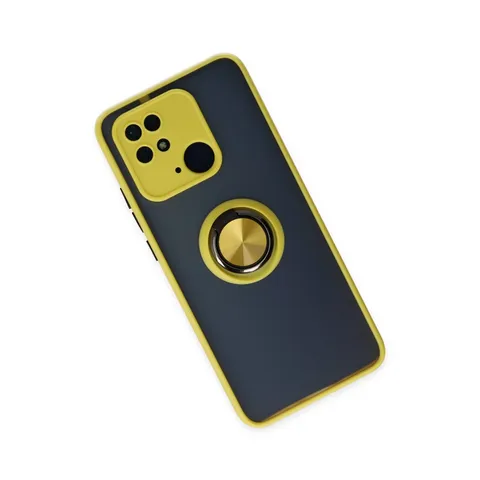 Xiaomi Redmi 10c Kılıf Montreal Yüzüklü Silikon Kapak - Sarı