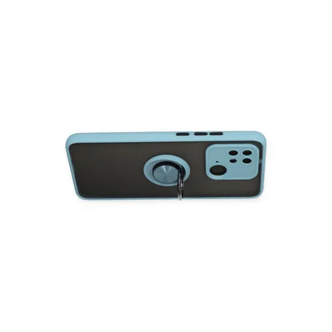 Xiaomi Redmi 10c Kılıf Montreal Yüzüklü Silikon Kapak - Buz Mavi