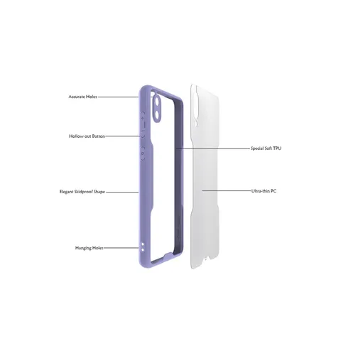 Samsung Galaxy A02 Kılıf Platin Silikon - Lila