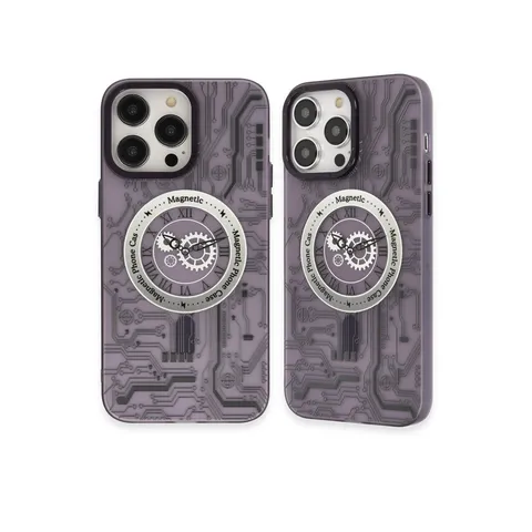 İphone 14 Pro Kılıf Apollo Magneticsafe Desenli Kapak - Apollo Mor - 5