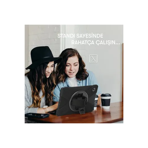 Samsung Galaxy T577 Tab Active 3 Kılıf Amazing Tablet Kapak - Siyah
