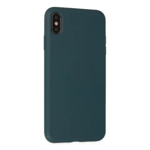 İphone Xs Max Kılıf Nano İçi Kadife Silikon - Koyu Yeşil