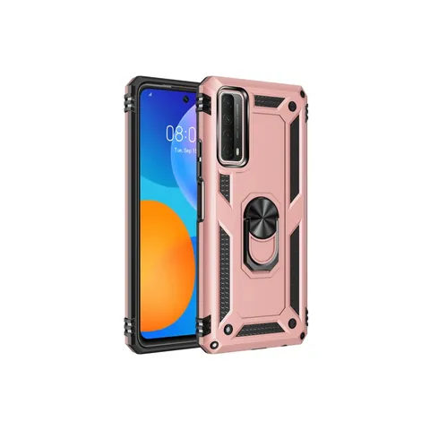 Huawei P Smart 2021 Kılıf Sofya Yüzüklü Silikon Kapak - Rose