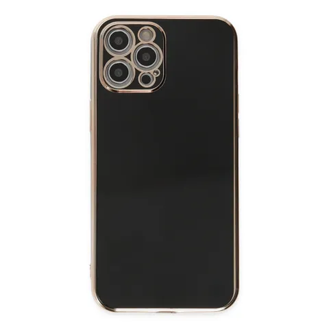 İphone 12 Pro Max Kılıf Volet Silikon - Siyah