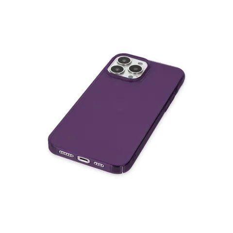 İphone 13 Pro Max Kılıf Pc Sert Şeffaf Kapak - Mor