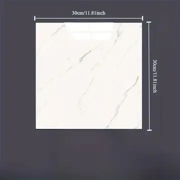 Beyaz Mermer Desenli Alüminyum Plastik Duvar Sticker (30*30)