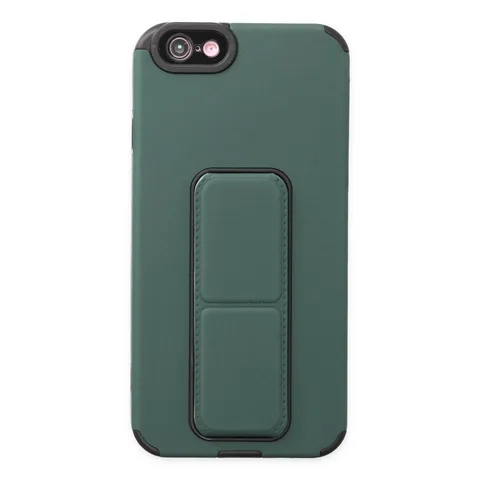 İphone 6 Kılıf Mega Standlı Silikon - Yeşil