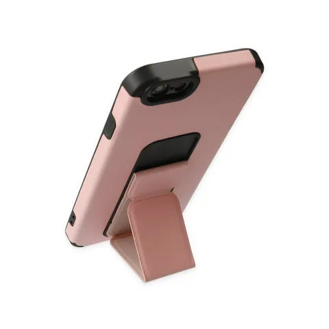 İphone 6 Kılıf Mega Standlı Silikon - Pudra