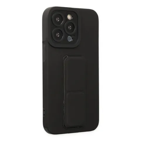 İphone 13 Pro Kılıf Mega Standlı Silikon - Siyah