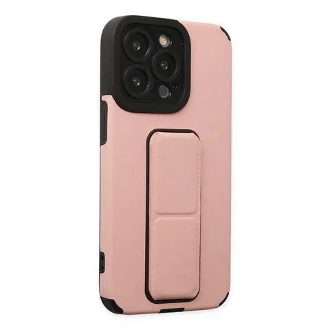 İphone 13 Pro Kılıf Mega Standlı Silikon - Pudra
