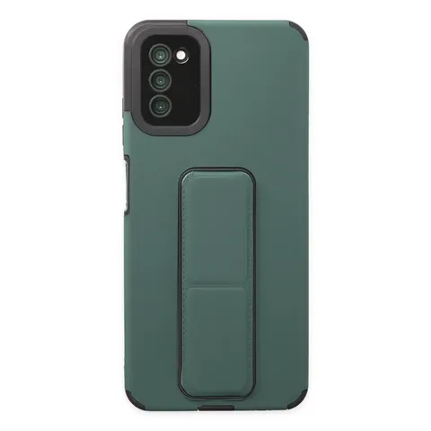 Samsung Galaxy A03s Kılıf Mega Standlı Silikon - Yeşil