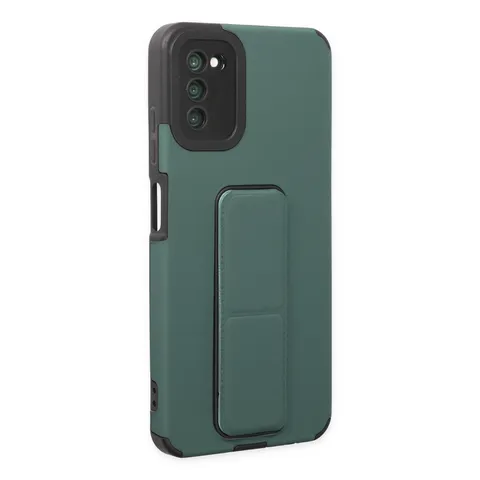Samsung Galaxy A03s Kılıf Mega Standlı Silikon - Yeşil