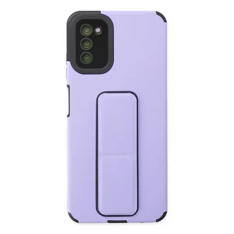 Samsung Galaxy A03s Kılıf Mega Standlı Silikon - Lila