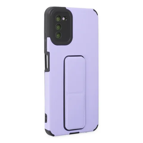 Samsung Galaxy A03s Kılıf Mega Standlı Silikon - Lila