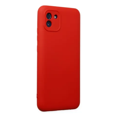 Samsung Galaxy A03 Kılıf Nano İçi Kadife Silikon - Kırmızı