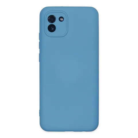 Samsung Galaxy A03 Kılıf Nano İçi Kadife Silikon - Mavi