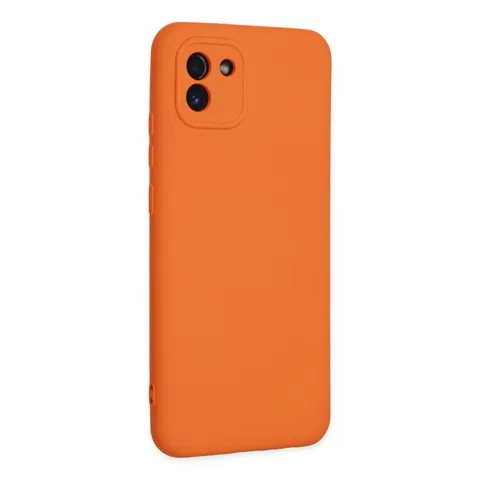 Samsung Galaxy A03 Kılıf Nano İçi Kadife Silikon - Turuncu
