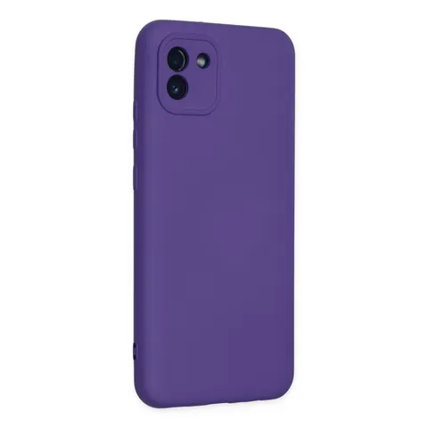Samsung Galaxy A03 Kılıf Nano İçi Kadife Silikon - Mor