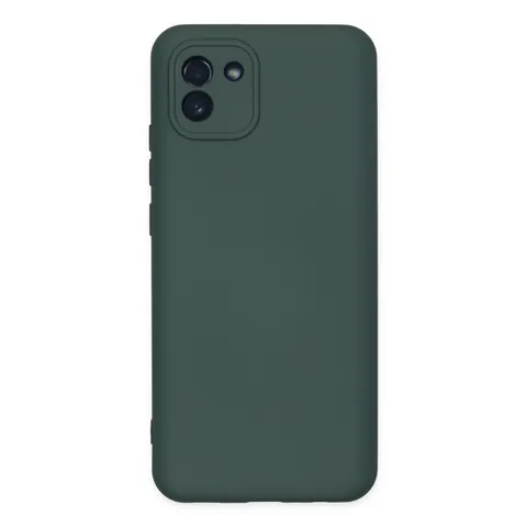 Samsung Galaxy A03 Kılıf Nano İçi Kadife Silikon - Koyu Yeşil