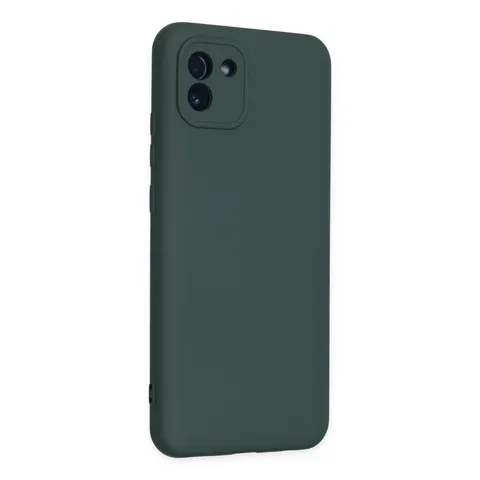 Samsung Galaxy A03 Kılıf Nano İçi Kadife Silikon - Koyu Yeşil