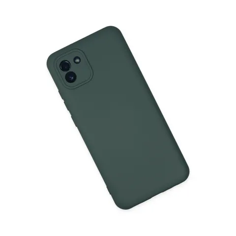 Samsung Galaxy A03 Kılıf Nano İçi Kadife Silikon - Koyu Yeşil