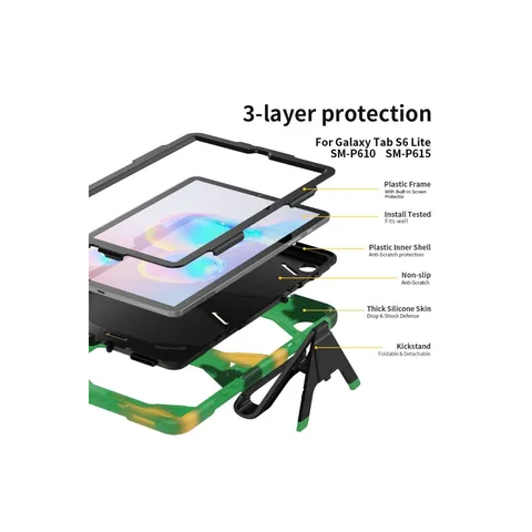 Samsung Galaxy P610 Tab S6 Lite 10.4 Kılıf Griffin Tablet Kapak - Kamuflaj