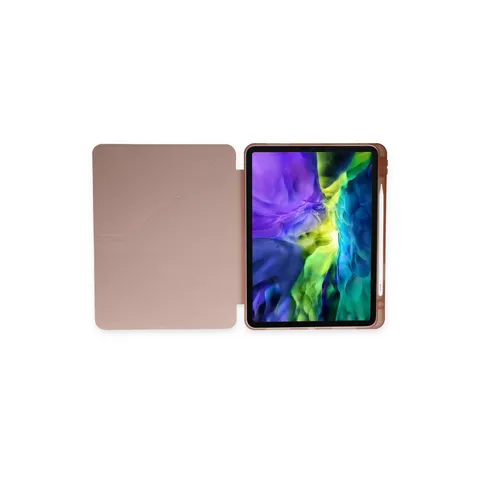 İpad Pro 12.9 (2021) Kılıf Kalemlikli Mars Tablet Kılıfı - Rose Gold