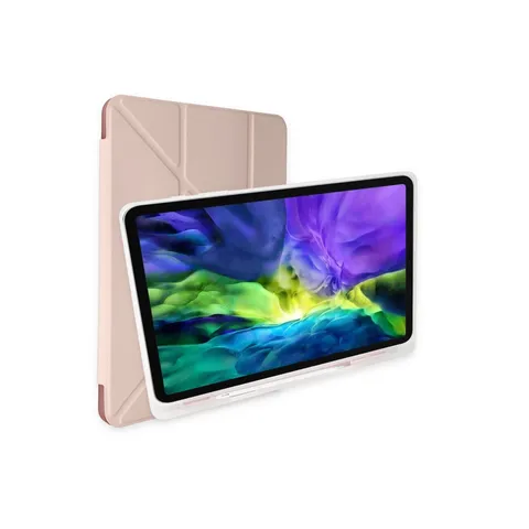 Samsung Galaxy T870 Tab S7 11 Kılıf Kalemlikli Mars Tablet Kılıfı - Rose Gold