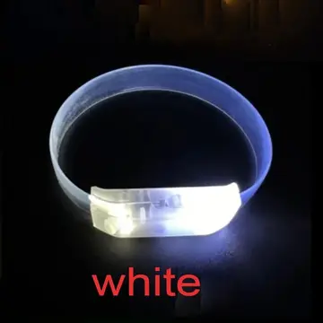 3 Modlu Pilli Led Işıklı Esnek Parti Bilekliği Beyaz