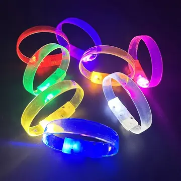 3 Modlu Pilli Led Işıklı Esnek Parti Bilekliği Beyaz