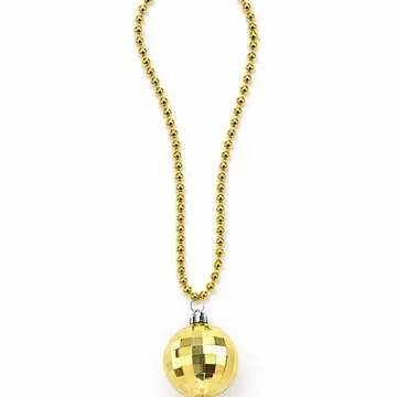 Retro Disko Topu Şekilli 8039ler 9039lar Altın Renk Plastik Kolye