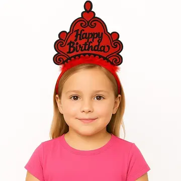 Sarı Happy Birthday Prenses Tacı – Doğum Günü Taç Aksesuarı