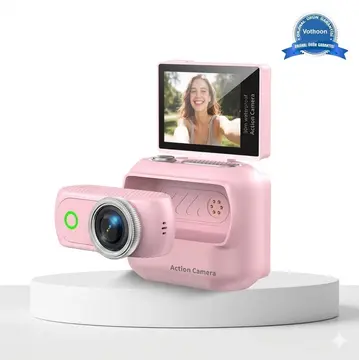 1080p Dijital Video Kamera (32gb) Kart Dijital Vlog Fotoğraf Makinesi  Türkçe Pembe