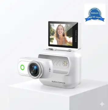 1080p Dijital Video Kamera (32gb) Kart Dijital Vlog Fotoğraf Makinesi  Türkçe Beyaz