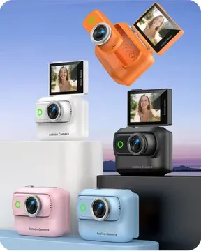 1080p Dijital Video Kamera (32gb) Kart Dijital Vlog Fotoğraf Makinesi  Türkçe Beyaz