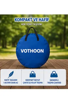 Otomatik Kabin Giyinme Çadırı 120x120x190 Cm Üst Havalandırma Yan Pencereli Duş & Wc Çadırı Mavi