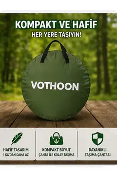 Otomatik Kabin Giyinme Çadırı 120x120x190 Cm Üst Havalandırma Yan Pencereli Duş & Wc Çadırı
