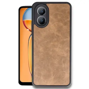 Oppo A38 Kılıf Aras Deri Kapak - Taba