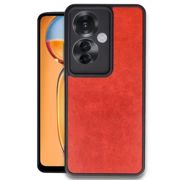Oppo Reno 11f Kılıf Aras Deri Kapak - Kırmızı
