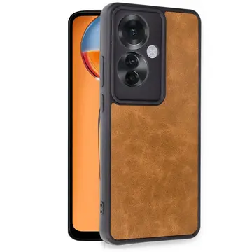 Oppo Reno 11f Kılıf Aras Deri Kapak - Taba