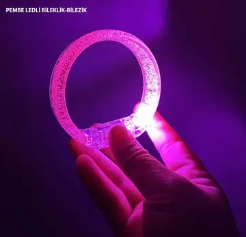 Turuncu Led Işıklı Baskı Yapılabilen Pilli Bileklik Bilezik 1,5 Cm Genişlik