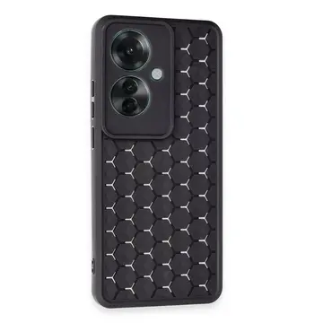 Oppo Reno 11f Kılıf Petek Silikon Kapak - Siyah
