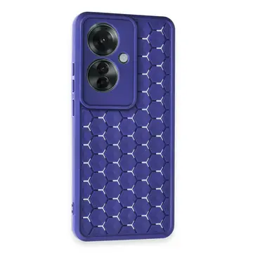 Oppo Reno 11f Kılıf Petek Silikon Kapak - Lacivert