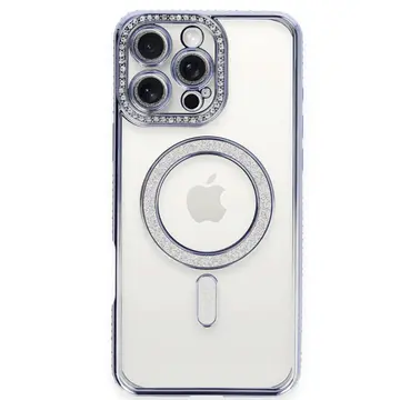 İphone 16 Pro Kılıf Joke Simli Magneticsafe Kılıf - Mavi